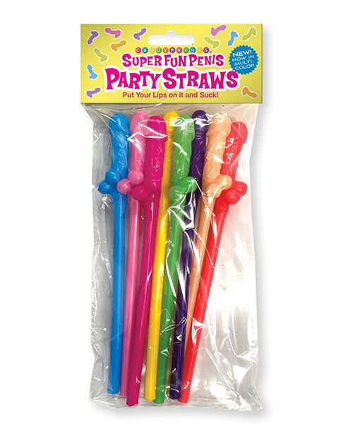 Penis Multicolor Party Straws - Pack Of 8